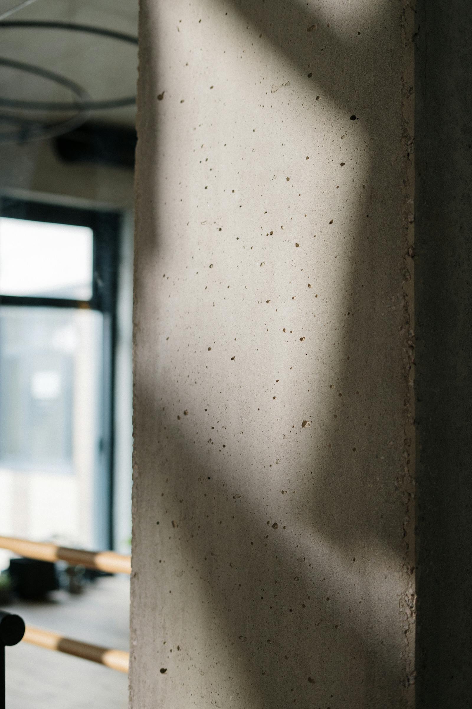 Detail of a professionally finished polished concrete floor